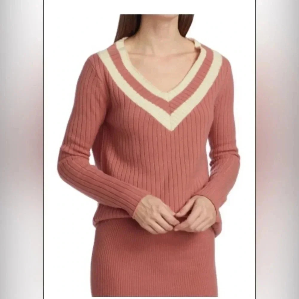 CAROLINE CONSTAS Hadley sweater NWT
Dusty Rose size Large